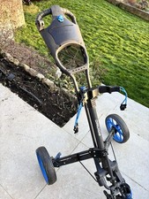 Druid’s 3 Wheel Push Trolley With Brake, *Easy Fold* Black-Blue