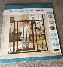 Anywhere Decorative WalkThru Pet and Baby Gate Openings 28, 42.5 Walnut/charcoal