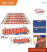 Peanut Caramel Candy Bars 24 Count Bulk Pack 1.85 oz Individually Wrapped