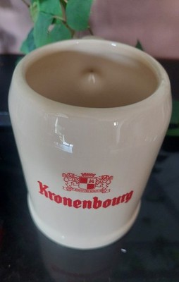 Vintage Kronenbourg Bierkrug aus Steinzeug / Keramik - sehr guter Zustand - Sammlung Bistro