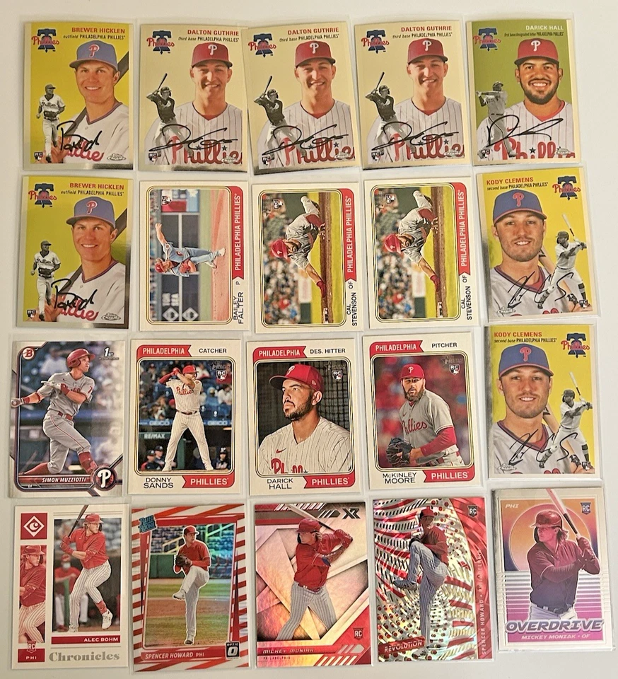 Lote de tarjetas Phillies (170) - Insertos, paralelos y toneladas de RC (de colección - presente) Foto 3 de 4