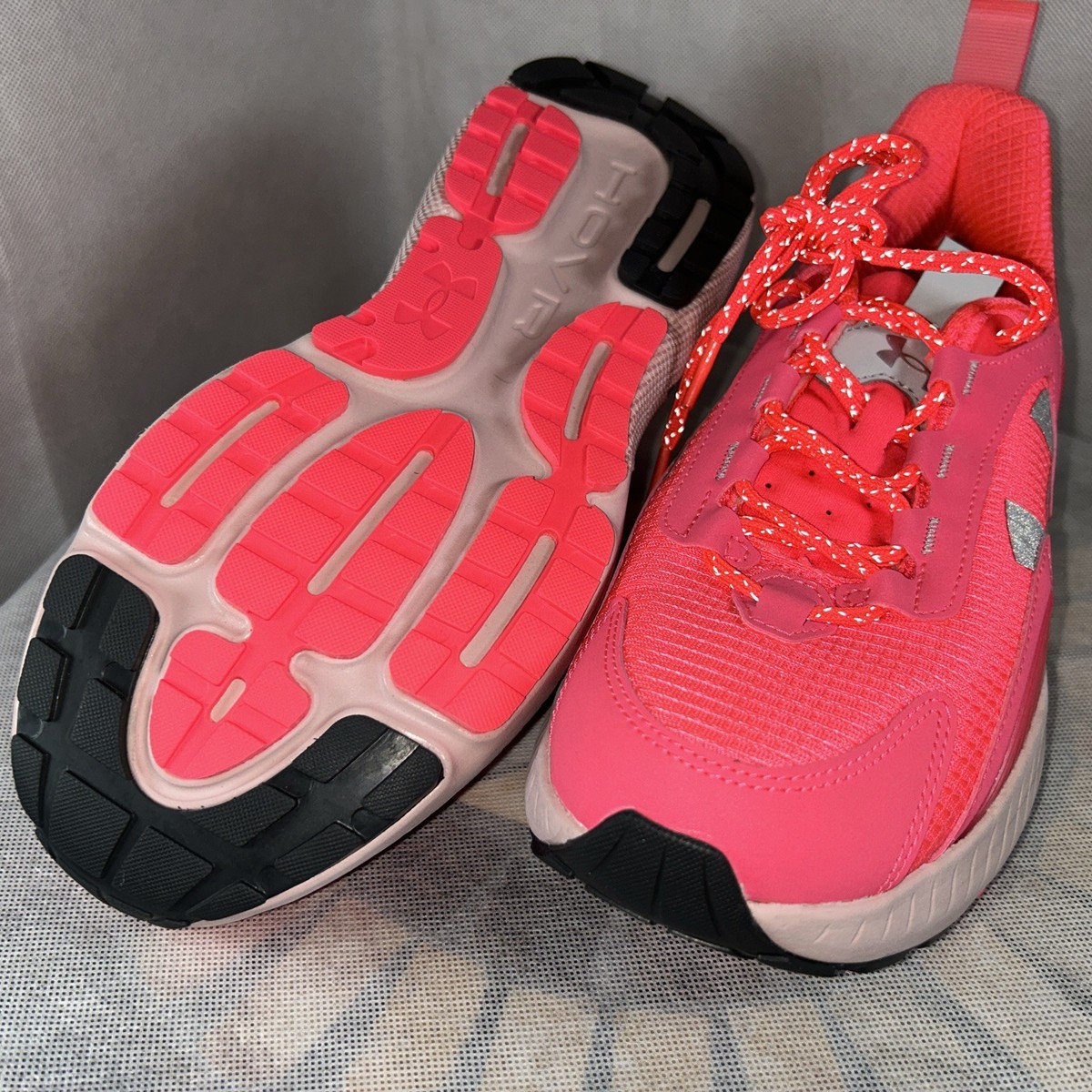 Under Armour HOVR Mega 2 Athletic Shoes Pink Men\'s Size 10.5 3026629-603 New Under Armour HOVR Mega 2 MVMNT Sport Shoes Pink Shock  main image 2