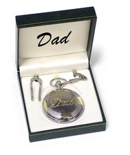 Dad Pocket Watch Gift The Greatest Dad Silver Tone Quartz Pocket Watch