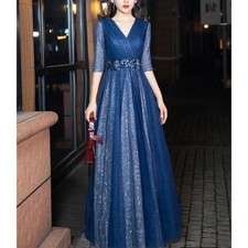 NWT Navy Glitter Blue Formal Gown