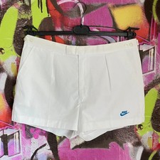 Vintage Nike Made in UK 1990s Wimbledon Tennis Court Shorts White Pleated Mens M