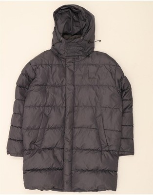 ELLESSE Mens Hooded Padded Coat UK 38 Medium Grey Polyester BA02