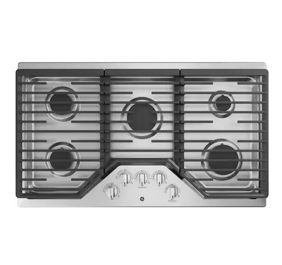GE 36 inch 5 Burner Gas Cooktop Stainless Steel, Power Boil JGP5036SLSS