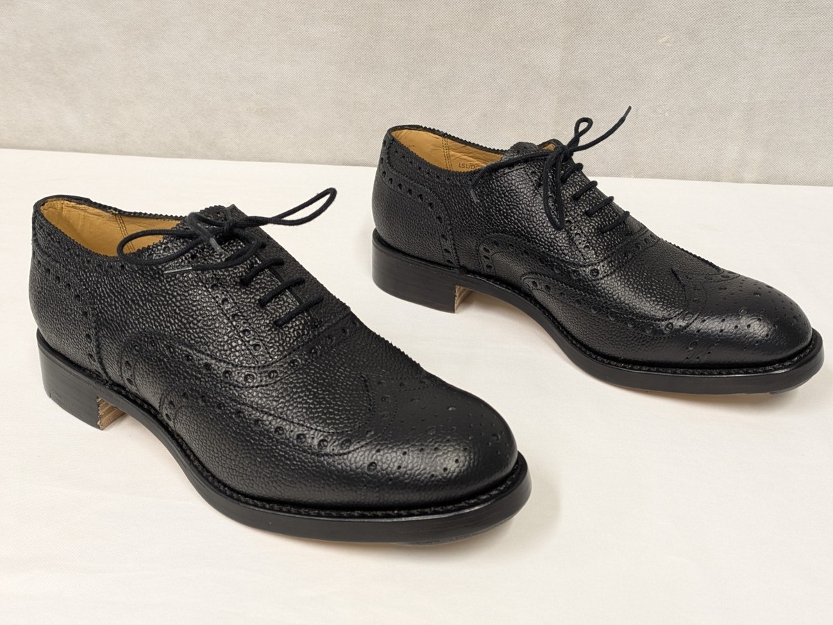 British Army John Land Black Grain Leather Highland Brogue Shoes