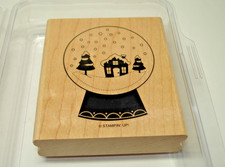 Stampin' Up! Sweet Snowglobe Wood Block Rubber Stamp Complete Set 1 Box