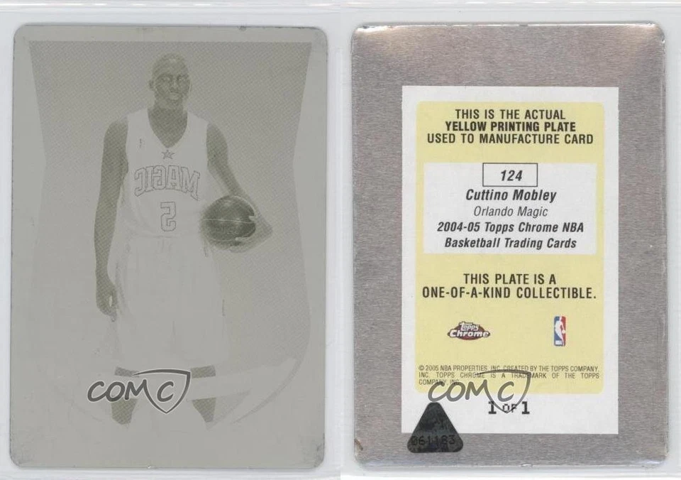 2004-05 Topps Chrome Printing Plate Yellow 1/1 Cuttino Mobley #124 0m8 - Image 3 of 3