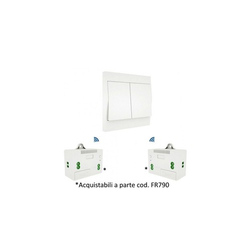 Trasmettitore 2CH wireless da muro autoalimentato per ricevitore radio FR790 - Imagen 3 de 7