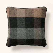 20"x20" Plaid Square Toss Pillow Brown/Black - Woolrich