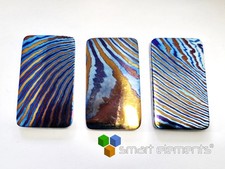 Colorful Damast titanium ingot 38x22x3mm ~11g - 1