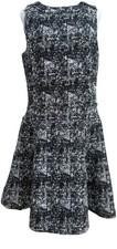 Banana Republic Sleeveless Fit & Flare Tweed Dress Geometric Knee Length Size 8