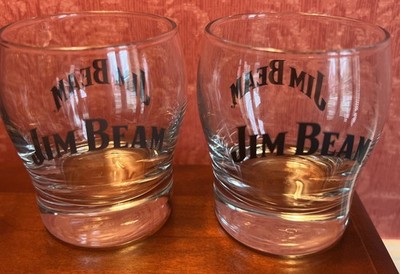 Jim Beam Bourbon Whiskey Drinking Glass Set of 2 