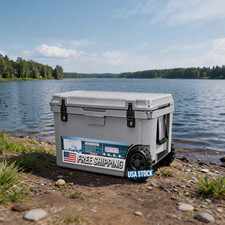 Rotomolded Wheeled Hard Cooler Extra-Thick Insulated Ice Chest Leak-Resi 70 QT