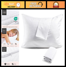600TC Cotton Pillow Protectors, Standard Size 20x26, 4 Pack, Oeko-TEX Certified,