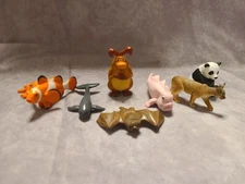 Yowie Animal Figures Lot Bat, Carcal, Panda, Porpoise, Clown Fish, Starfish 9pcs