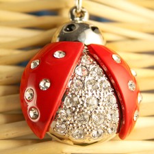 Ladybug Bugs Fashion Keychain Rhinestone Crystal Charm Bugs Insects Gift 01039