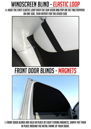 VW T5 T6 Transporter/Caravelle Interior Curtain Set, Magnetised Blinds - Picture 9 of 9