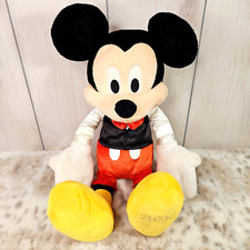 Mickey Mouse Stuffed Plush 20” Dressed Up Black Vest Red Sparkle Bow Disney 2016