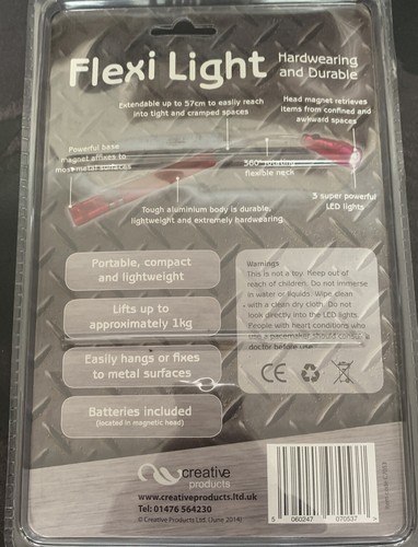 Pocket Metal LED Flexi Light Torch 17cm - 56cm 360 Magnetic Head Base Lifts 1kg - Picture 2 of 9