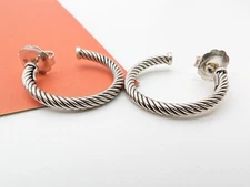 DAVID YURMAN Classic Cable Hoop Earrings in Sterling Silver 1" Inch