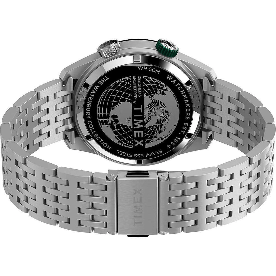 Orologio Uomo TIMEX WATERBURY TW2V49700 Bracciale Acciaio Nero - Immagine 2 di 2