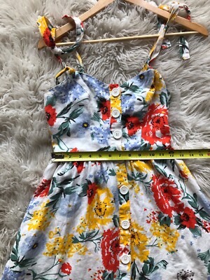 Urban Outfitters Positano Linen Tie-Shoulder Midi Dress Multicolor Floral  Sz S | eBay