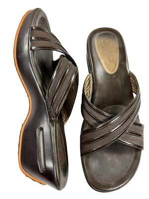 Leather Cole Hann sandals with Nike air soles Cole Haan NikeAir Womens Red Leather Slingback Wedge Sandals  main image 4