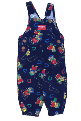 OSHKOSH B'GOSH カバーオール 1ウォッシュ 美品 USA製 38 OshKosh B'Gosh Vintage 12 MO USA Vestbak Corduroy Overall Blue