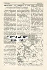 ALLIED EXPEDITION TO ARCHANGEL AREA AFFECTED RAIL MAP c1920 ILLUSTRATION PRINT