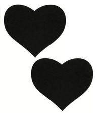 Black Heart Pasties 1 Pair,Temporary Body Art Pastease,Self Adhesive,Waterproof