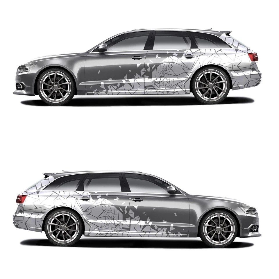 2er Set Auto Aufkleber Mosaik Broken Glass 175x60cm Farbwahl Scherben KX074 - Bild 2 von 4