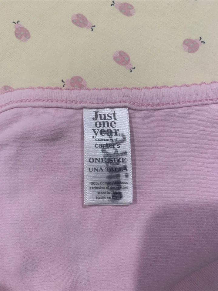 Just One Year Rosa Ladybugs Mommy's Sweetie Algodón Niña Manta Seguridad Lovey Foto 3 de 4