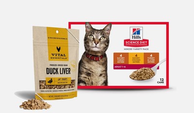 Cat Food DEAL! Hill's Science Diet Adult Minced Variety Pack & VITAL Duck Liver