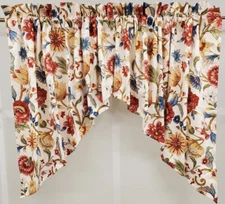 Ivory Thermal Damask Swag Pair 80Wx36L Custom Floral Design