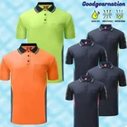 Mens Polo Shirts Short Sleeve Work Casual Sport Contrast Breathe Hi Vis Colors