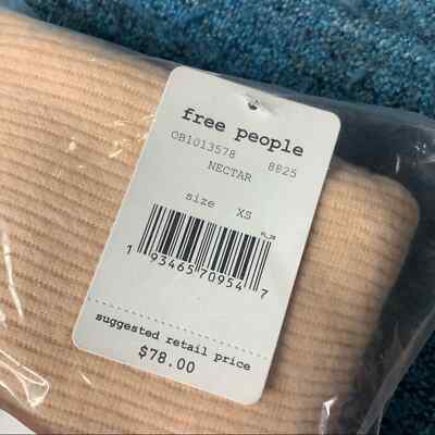 NWT Free People Main Squeeze Hacci Sweater Nectar Peach Size X