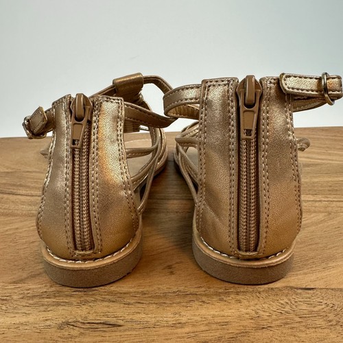 New NWOB Big Kids Nordstrom Rose Gold Gladiator Strappy Sandals Size 2 Y - Picture 7 of 9