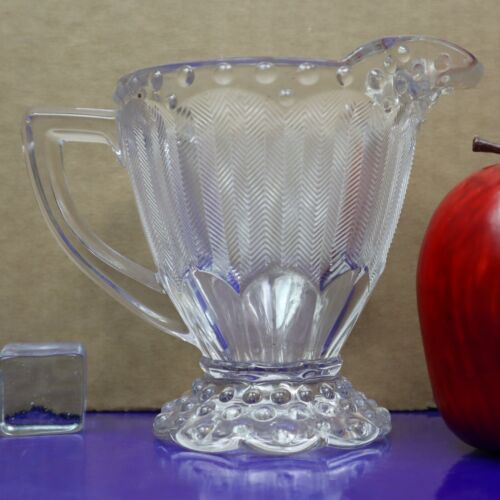 Crema Hobnail Grabada Transparente Ático Emily's Cristal Gorham De Colección - Imagen 2 de 7