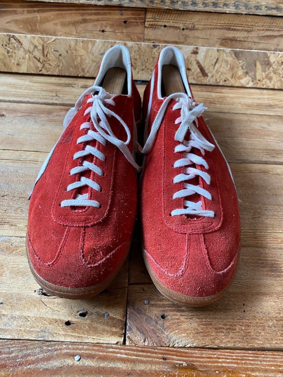 Vintage 70's-80's Puma flipper red suede low-top sneakers sz