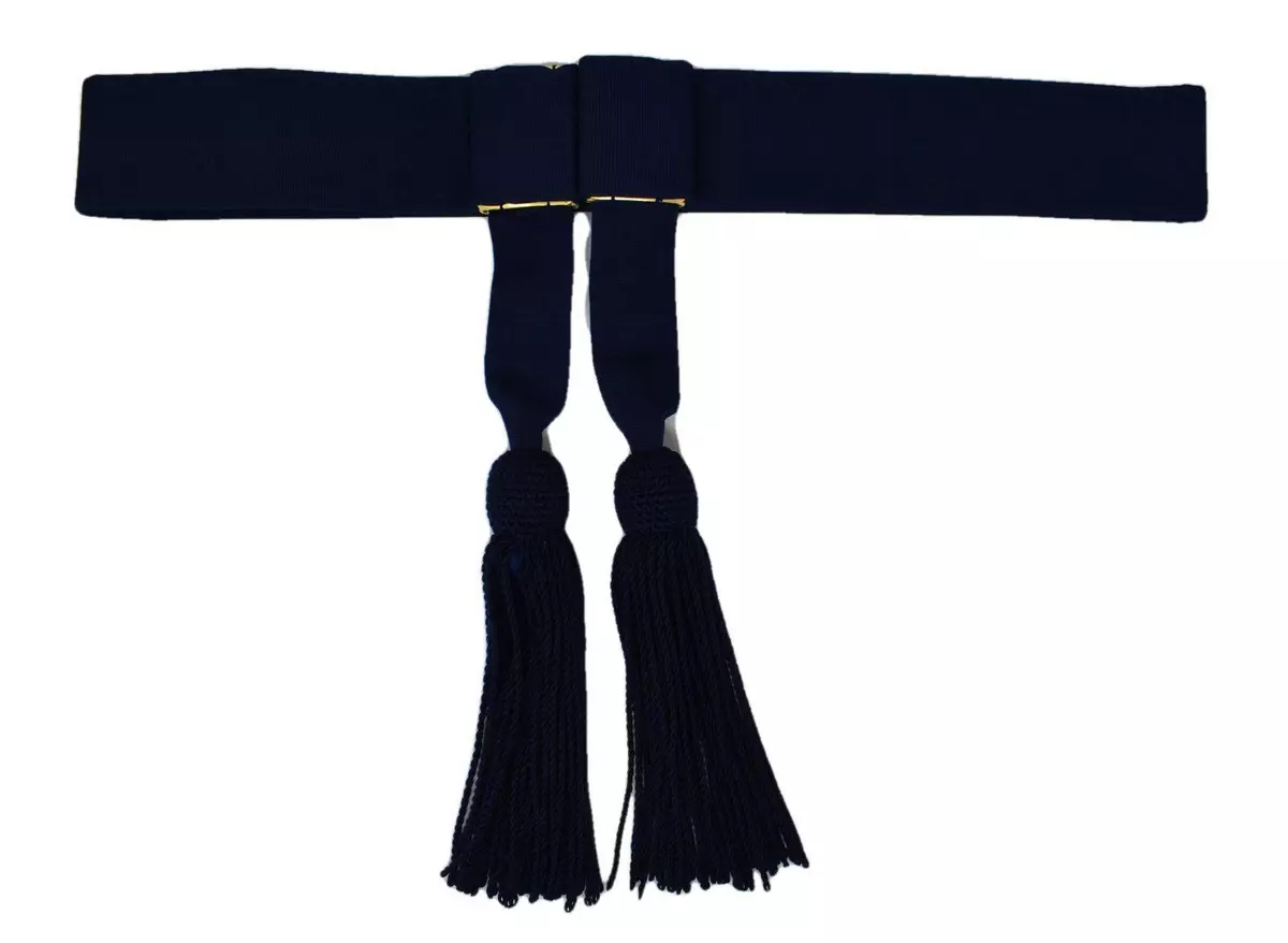 Navy top sash belt