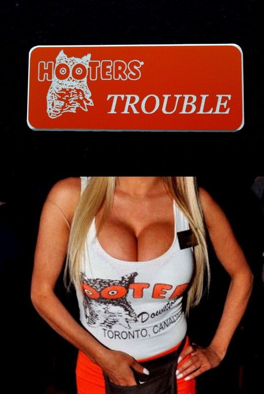 Hooters Uniform Trouble Name Tag Lingerie Xtra Dress Up Sexy Costume Showgirl