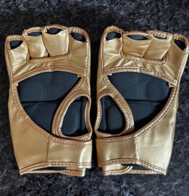 UFC Champion MMA Gold Fight Gloves PAIR Boxing Leather - Great For