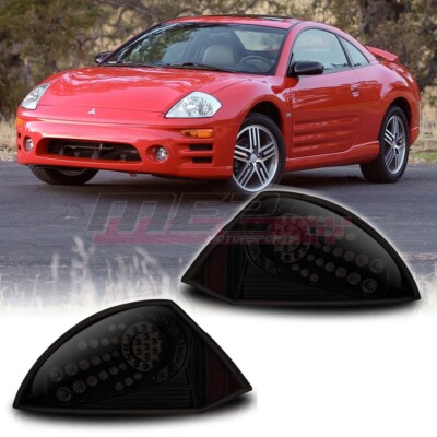 LED Tail Lights For 2000-2005 Mitsubishi Eclipse Black Smoke Lens Rear Pair Lamp