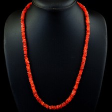 Untreated 148 Cts Earth Mined Orange Carnelian Heishi Beaded Necklace JK 58E279