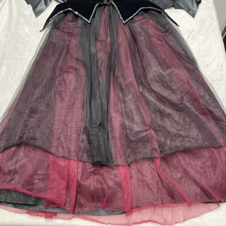 Lady Vampire Gothic Costume Wicked Queen Dress w/Cape Attached Girls XL/Women S - Image 4 of 4