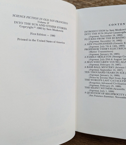 Sam Moskowitz - Science Fiction in Old San Francisco. US Signed First Editions - Picture 11 of 12