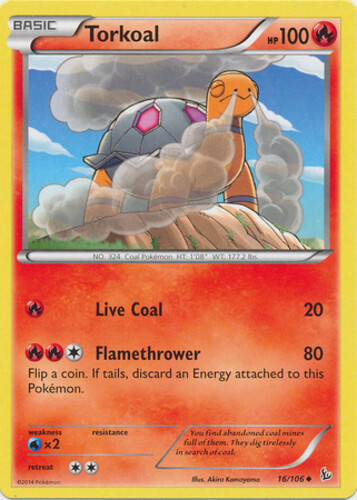 Pokemon - Torkoal - 16/106 - Uncommon - Reverse Holo - XY - Flashfire - NM